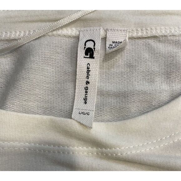 Cable & Gauge White Tshirt Dress With‎ pockets Size Large - Picture 3 of 6